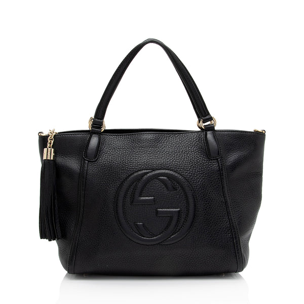 Gucci Leather Soho Top Handle Tote (SHF-LCyvXT)