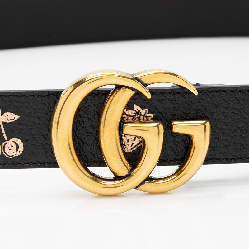 Gucci Leather Strawberry Cherry GG Marmont Belt Size 42 105 SHF R LuxeDH