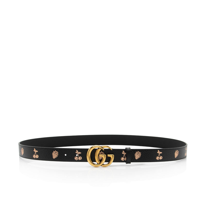 Gucci Leather Strawberry Cherry GG Marmont Belt - Size 42 / 105 (SHF-R4fdtL)