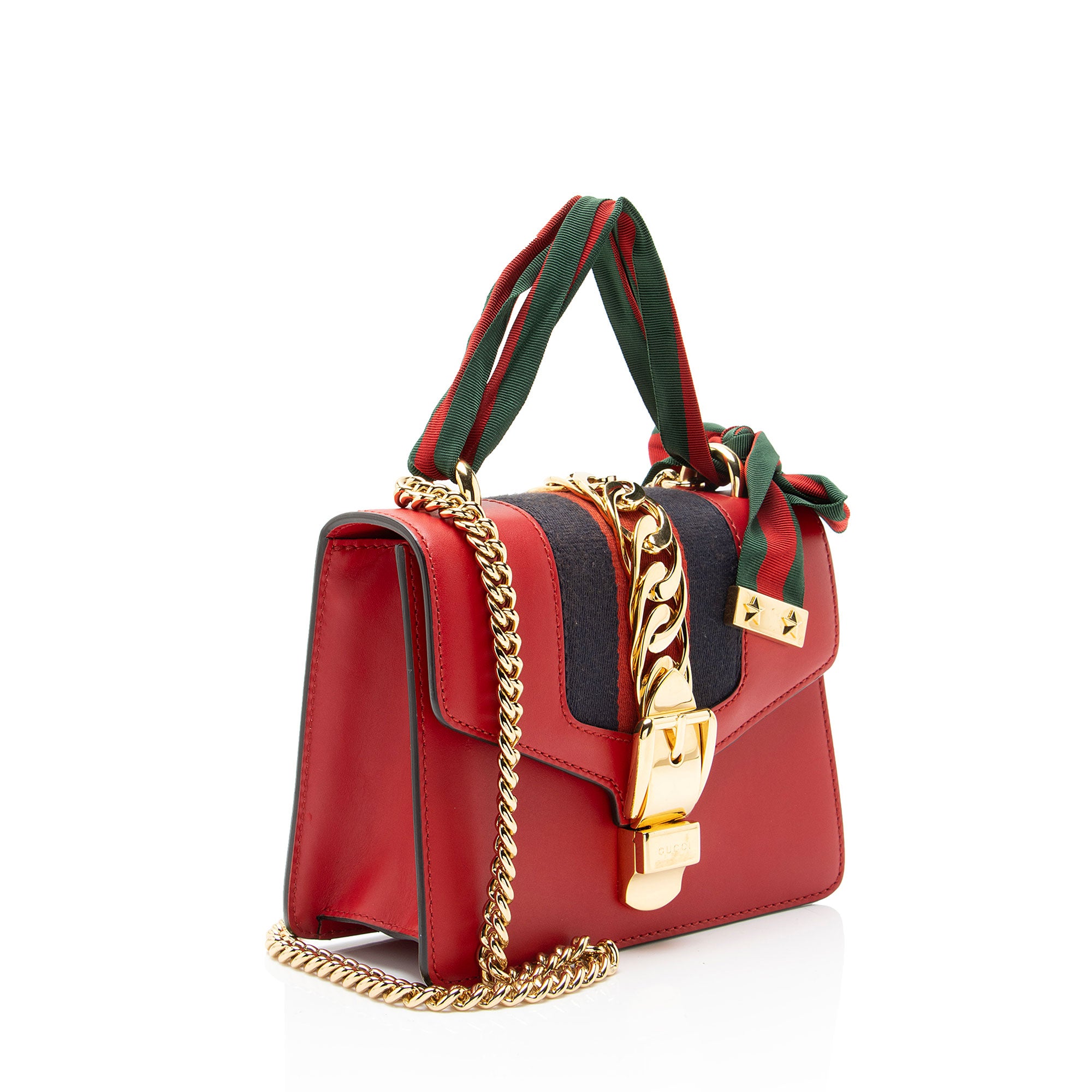 Gucci Leather Sylvie Mini Chain Bag