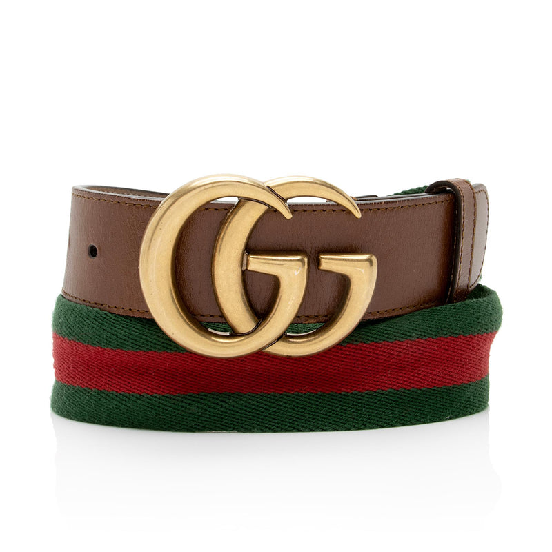 Gucci Distressed Leather GG Marmont Belt - Size 32 / 80 (SHF-21583)