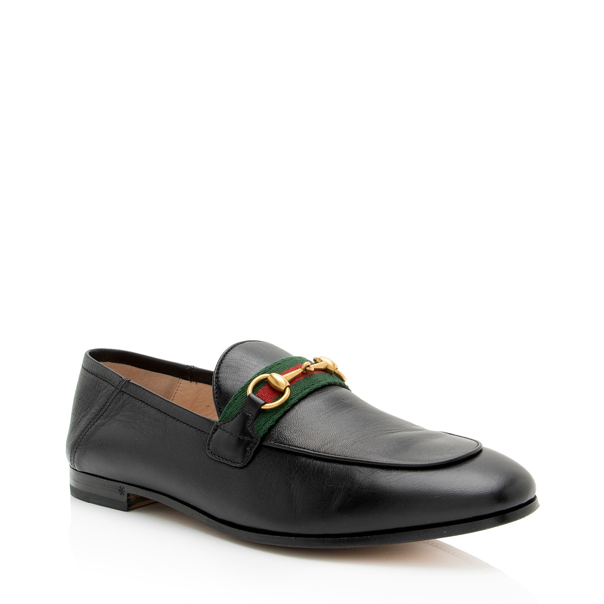 Gucci Leather Web Horsebit Loafers - Size 9 / 39