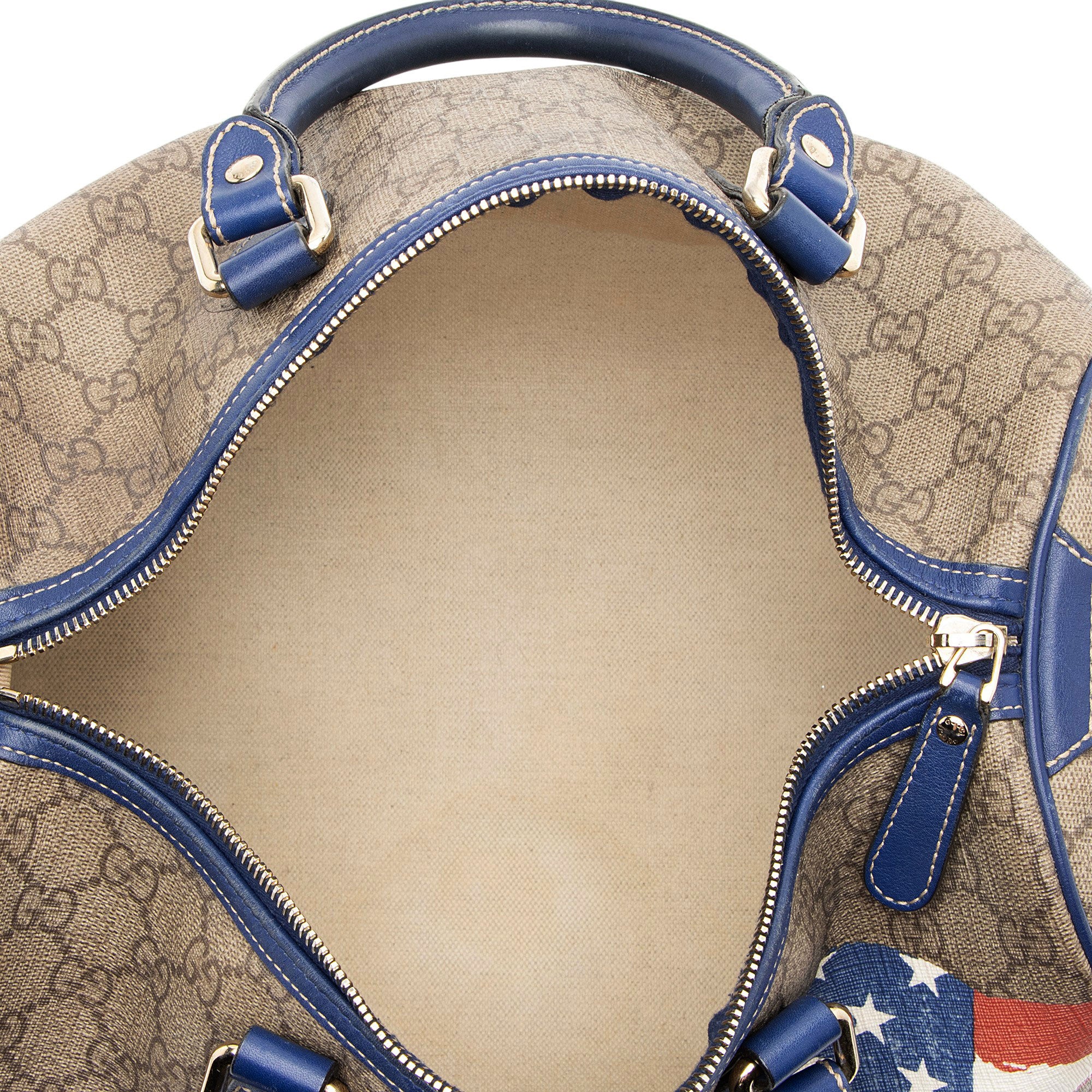 Gucci Limited Edition GG Supreme Unicef America Flag Boston Bag