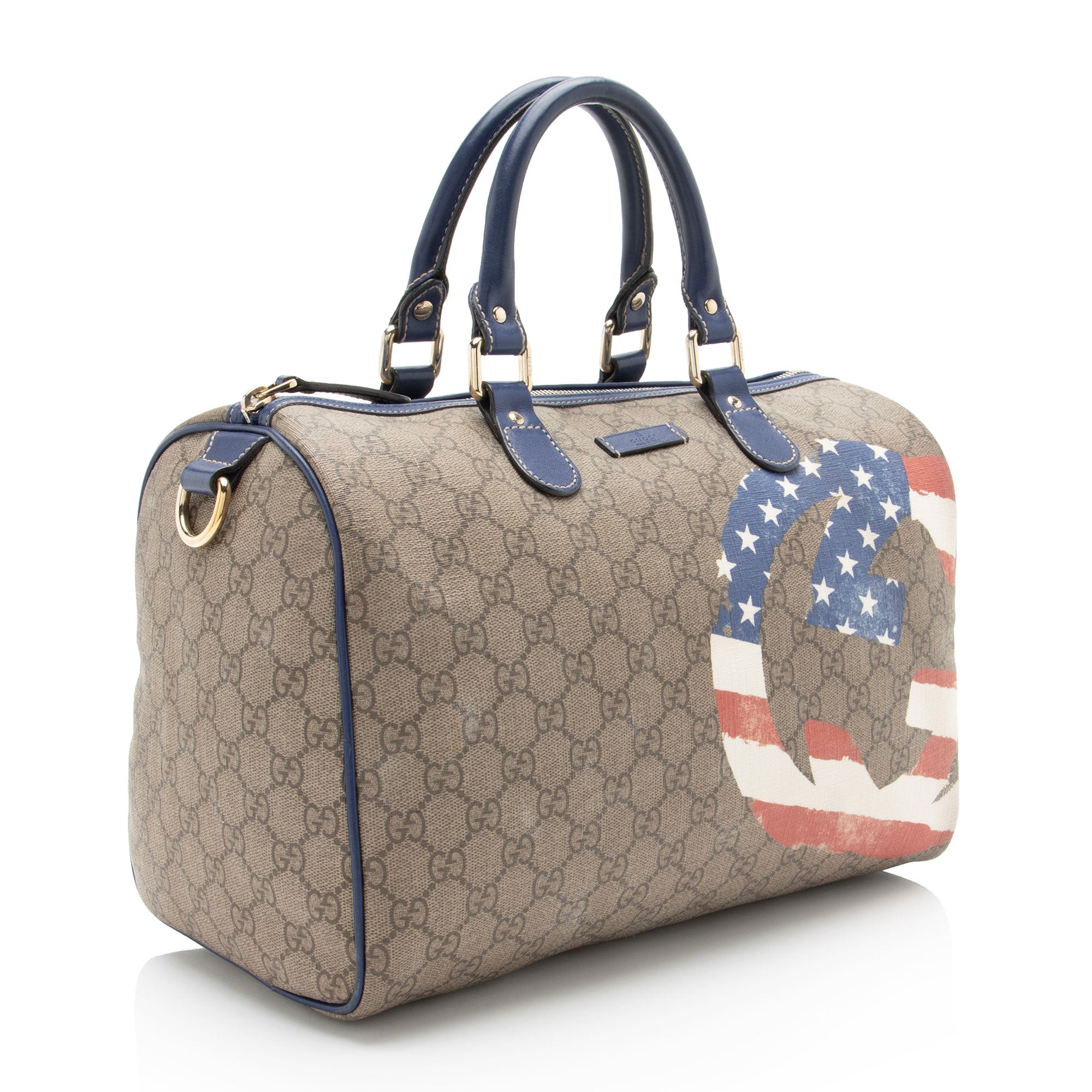 Gucci Limited Edition GG Supreme Unicef America Flag Boston Bag