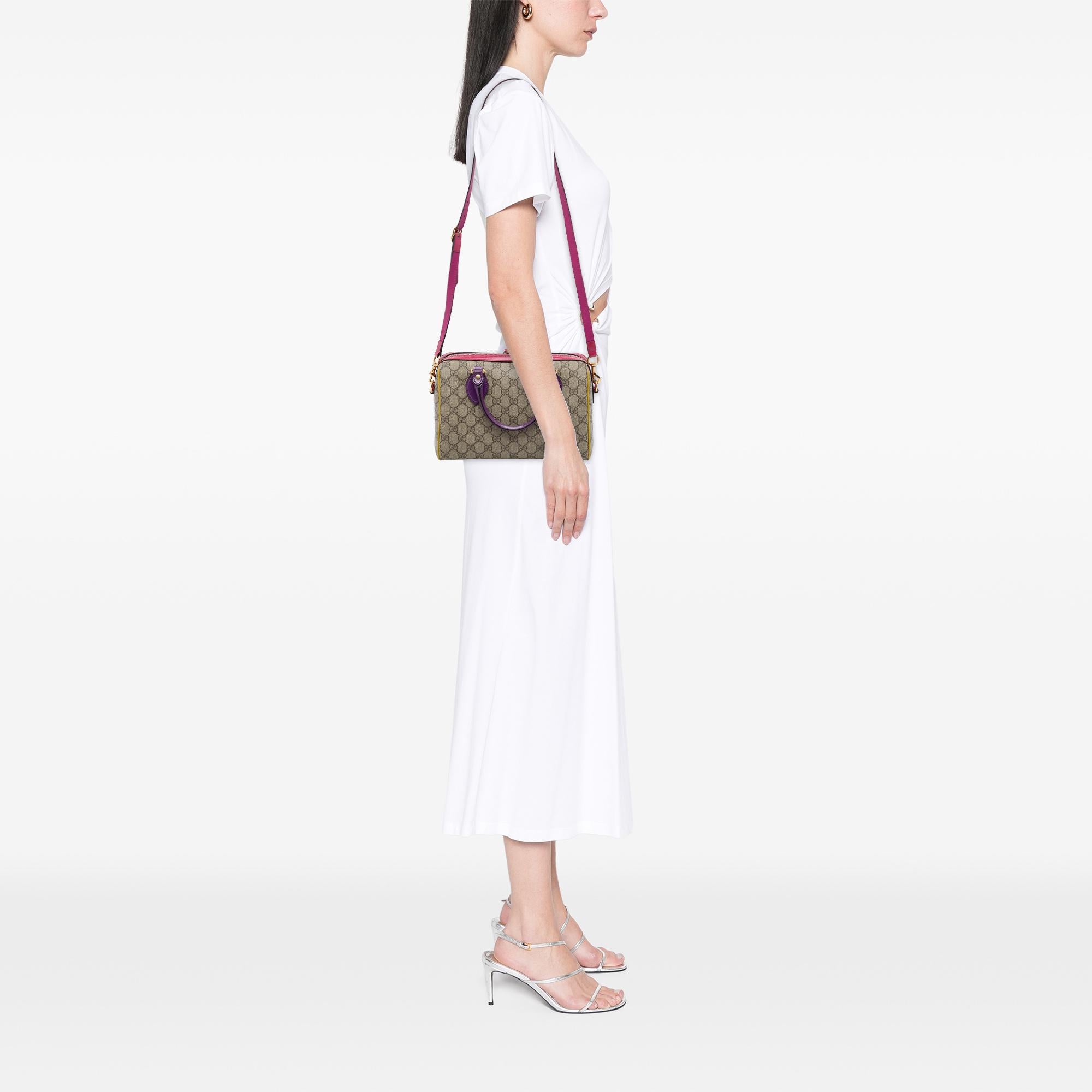 Gucci Limited Edition Small Multicolor GG Supreme Boston Bag