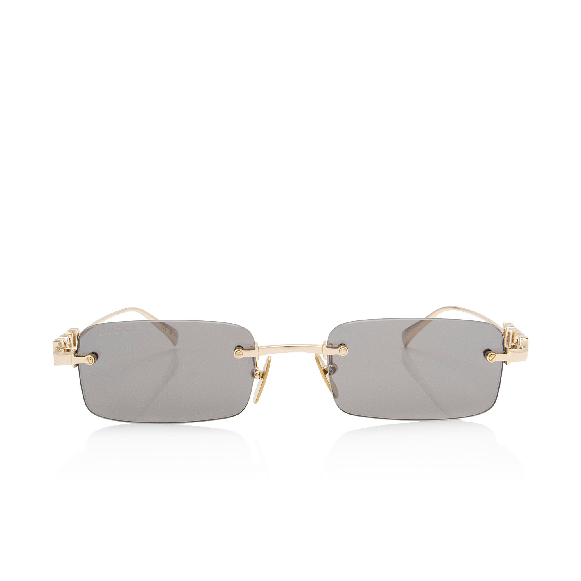 Gucci Logo Rimless Rectangular Sunglasses