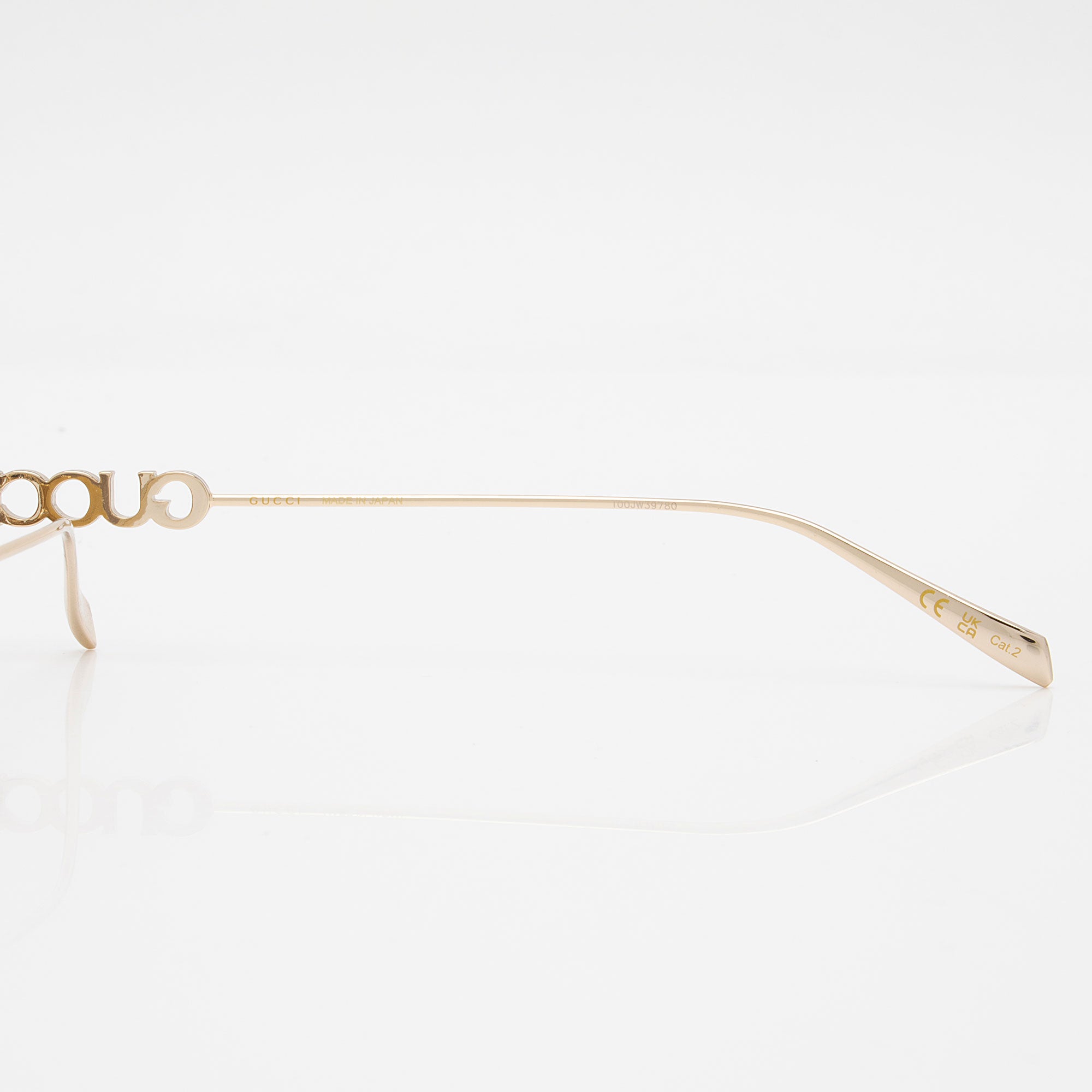 Gucci Logo Rimless Rectangular Sunglasses