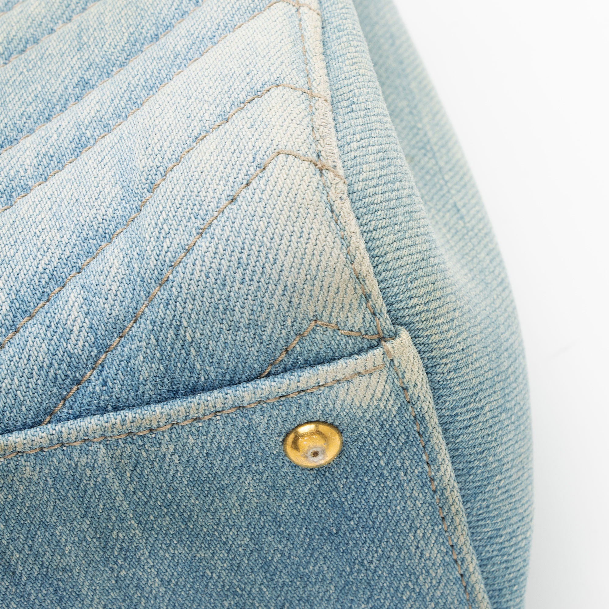 Gucci Matelasse Denim Pearl GG Marmont Small Tote