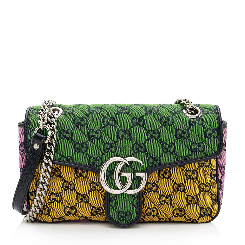 Gucci Multicolor Matelasse GG Canvas Marmont Small Shoulder Flap Bag  (SHF-pRWNuq)