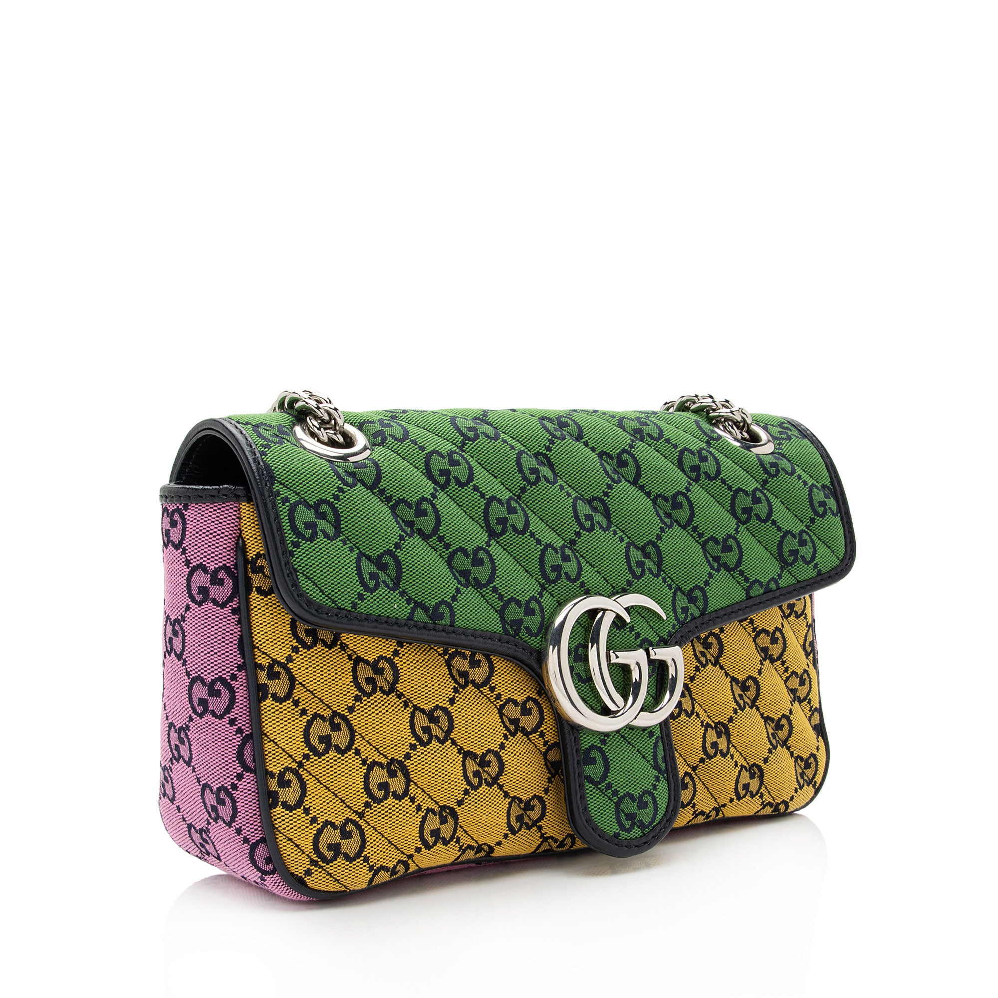Gucci Multicolor Matelasse GG Canvas Marmont Small Shoulder Flap Bag (SHF-pRWNuq)