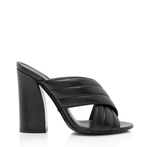 Gucci Matelasse Leather Sylvia Slide Sandals - Size 6.5 / 36.5 (SHF-KfqWQi)