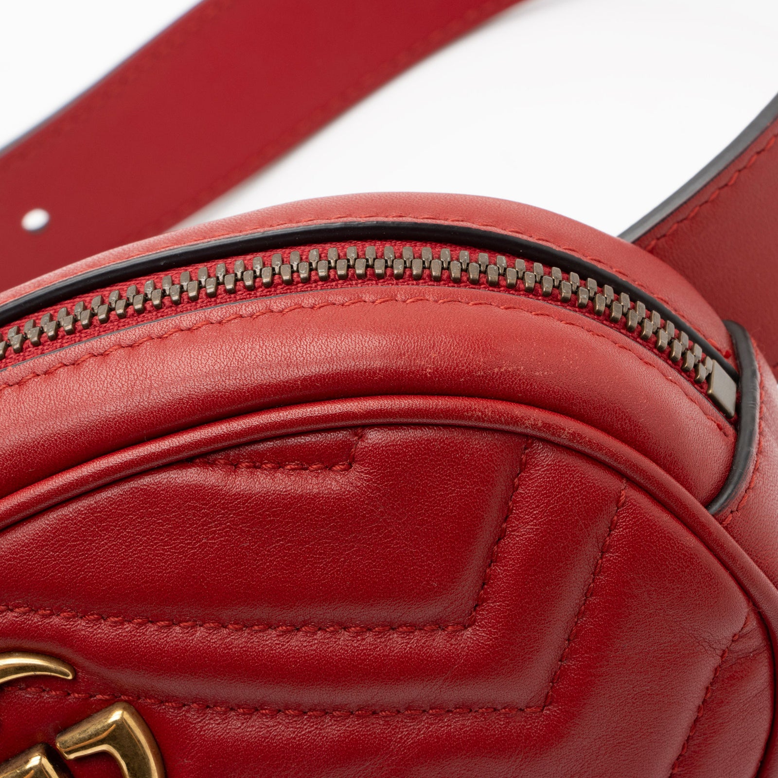 Gucci Matelasse Leather GG Marmont Belt Bag Size 34 85 SHF 6ayuWu LuxeDH