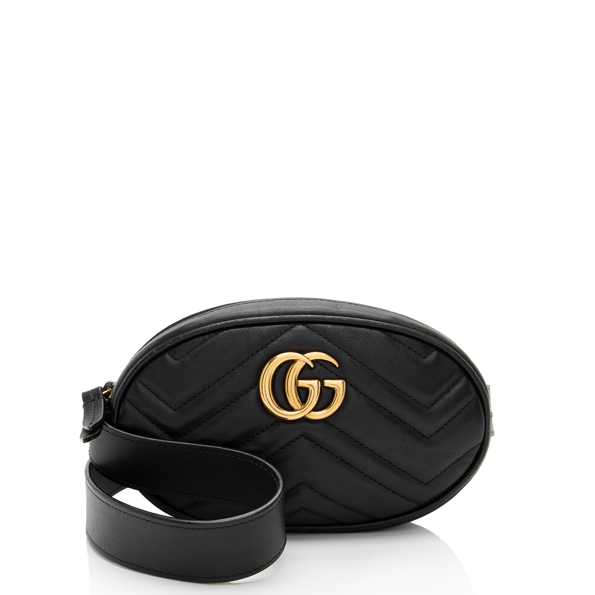 Gucci Matelasse Leather GG Marmont Belt Bag - Size 34 / 85 (SHF-htartv)