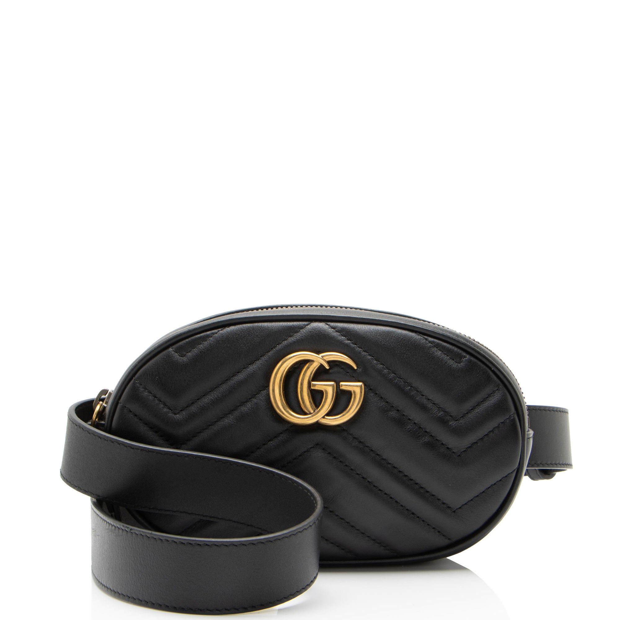 Gucci Matelasse Leather GG Marmont Belt Bag - Size 34 / 85