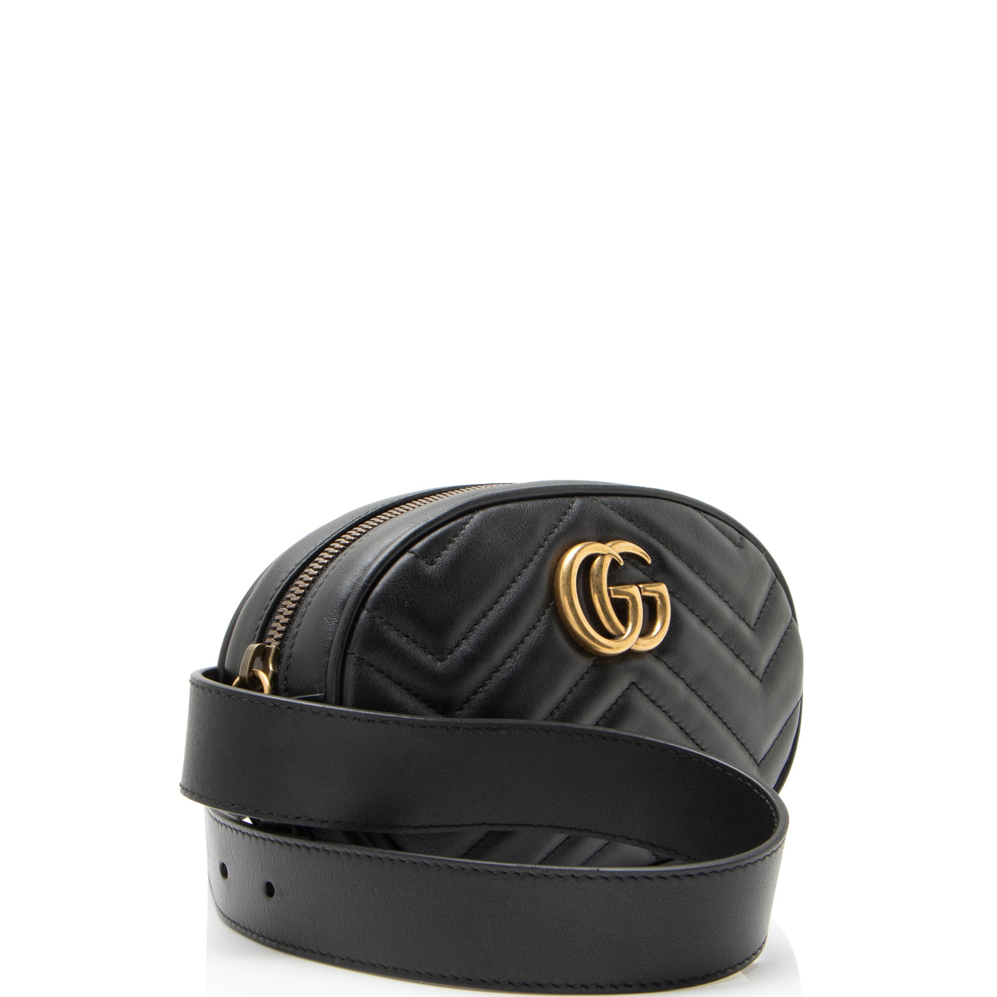 Gucci Matelasse Leather GG Marmont Belt Bag - Size 34 / 85