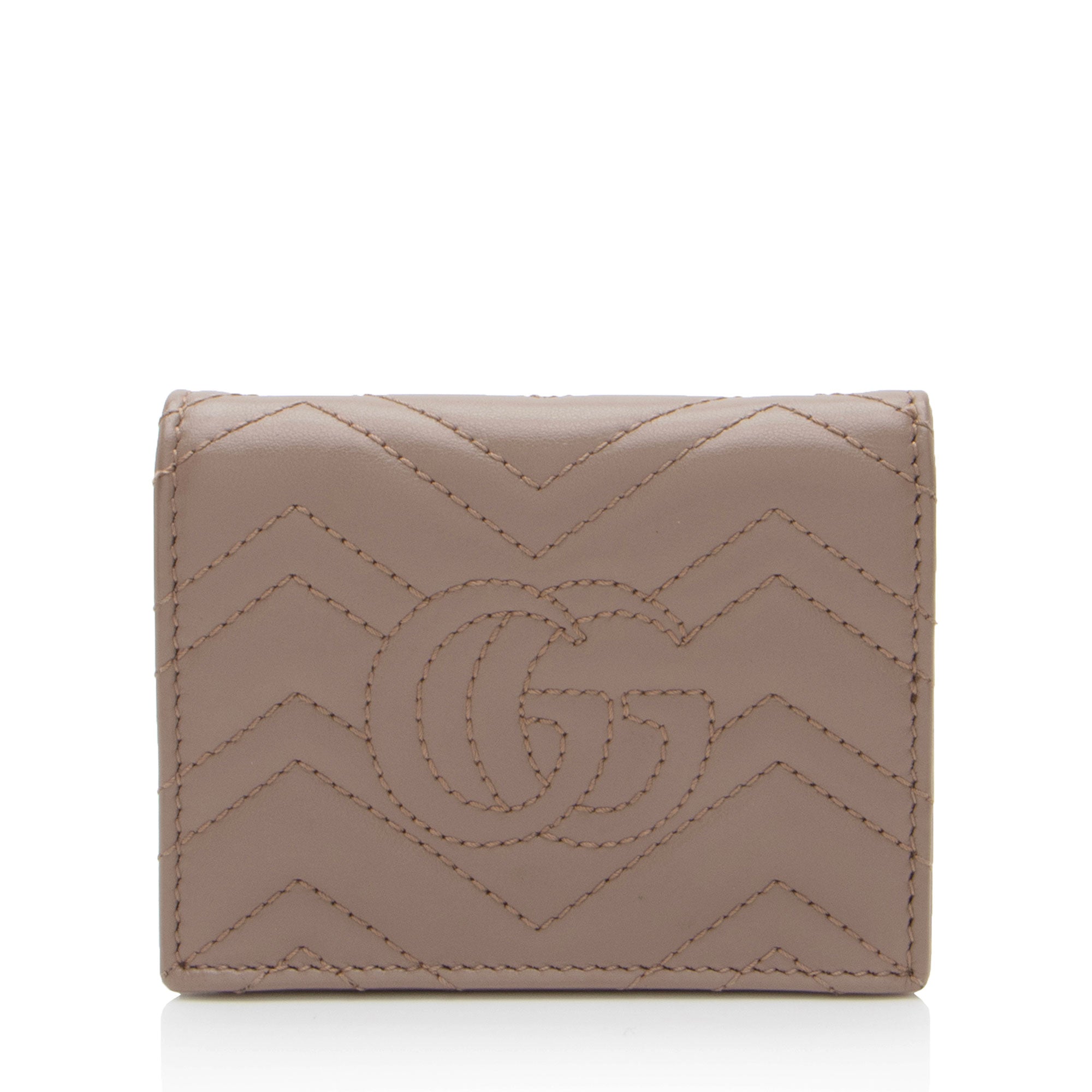 Gucci Matelasse Leather GG Marmont Card Wallet