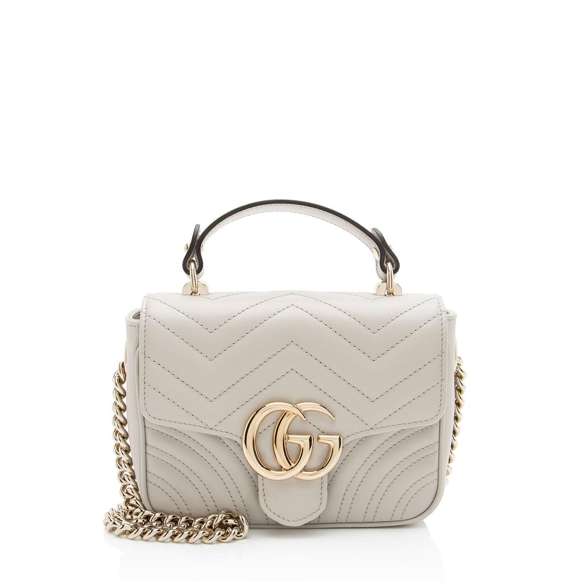 Gucci Matelasse Leather GG Marmont Chain Mini Top Handle
