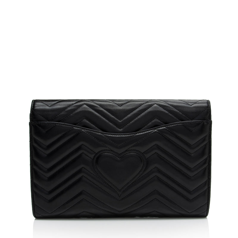 Gucci Matelasse Leather GG Marmont Clutch SHF v89K6D LuxeDH