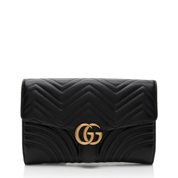 Gucci Matelasse Leather GG Marmont Clutch (SHF-ZRS6E1)