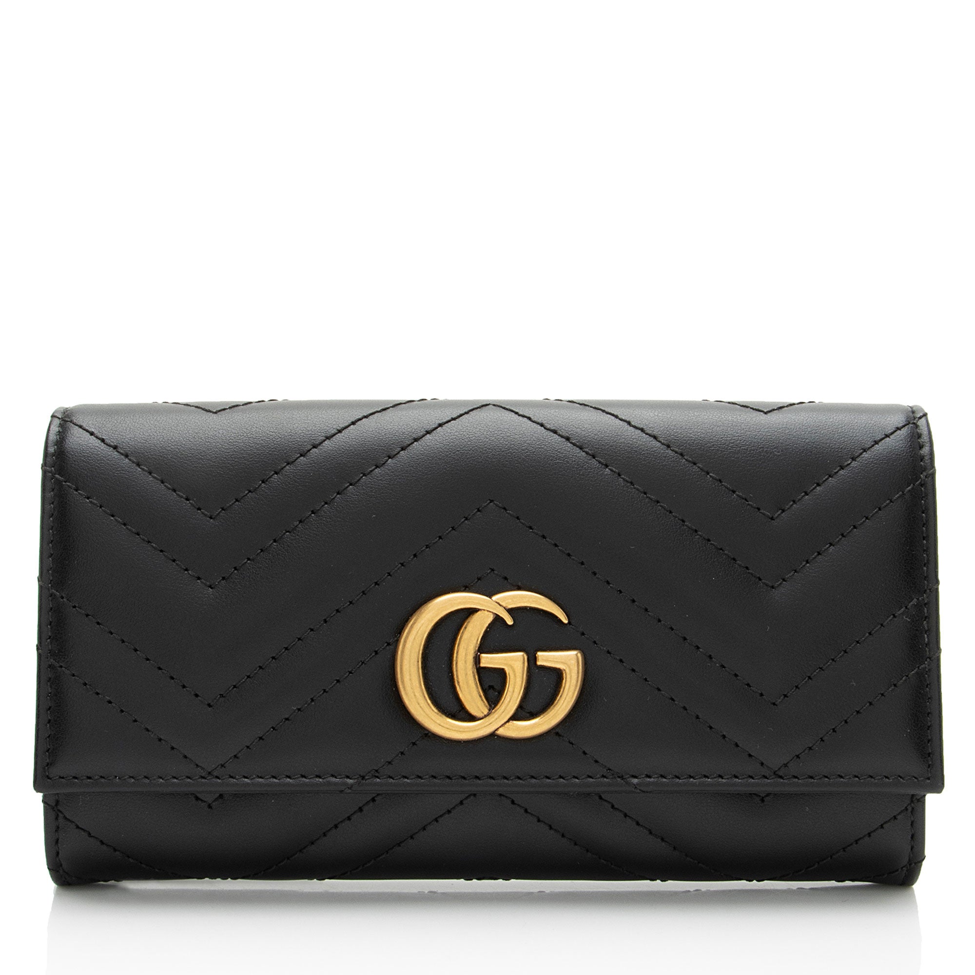 Gucci Matelasse Leather GG Marmont Continental Wallet