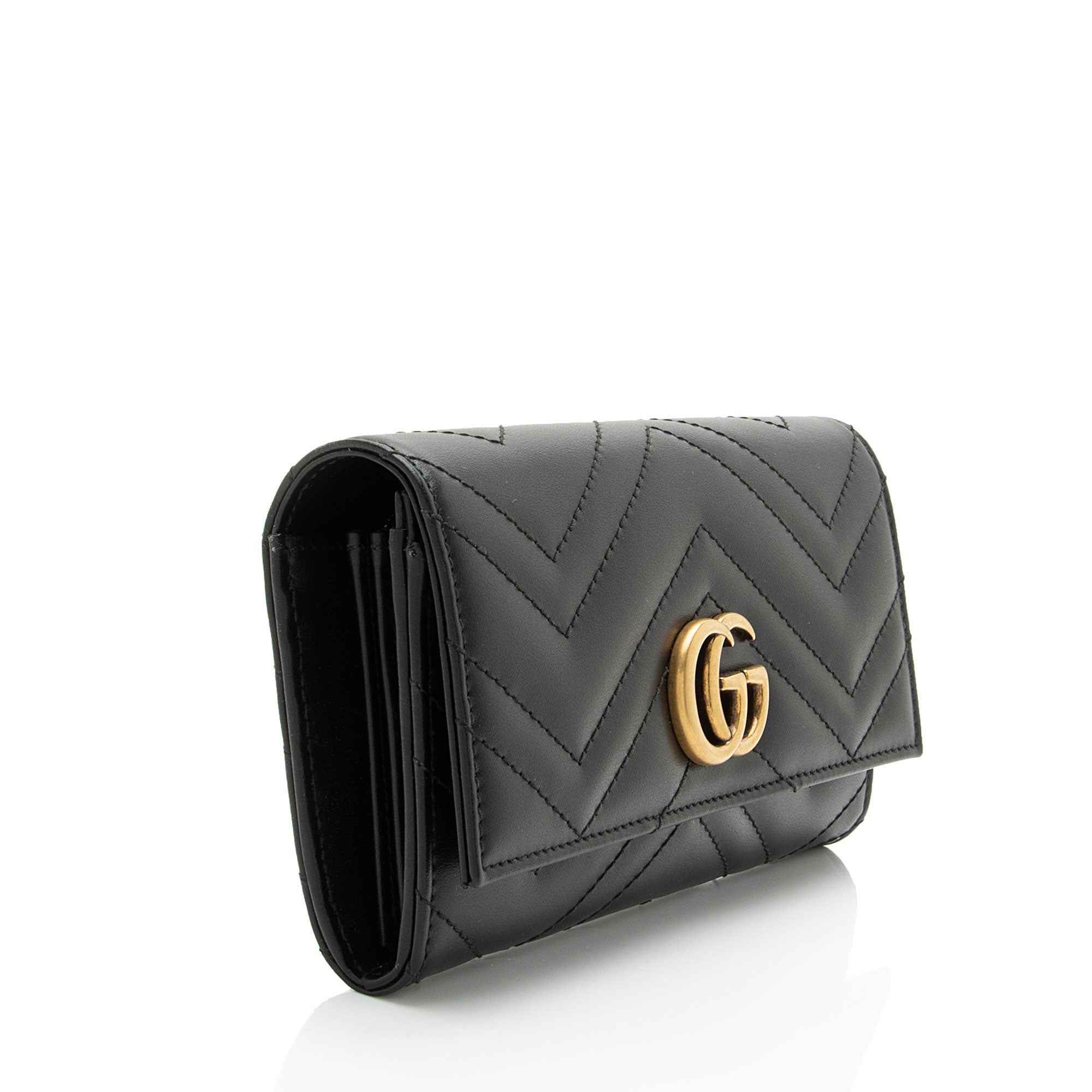 Gucci Matelasse Leather GG Marmont Continental Wallet