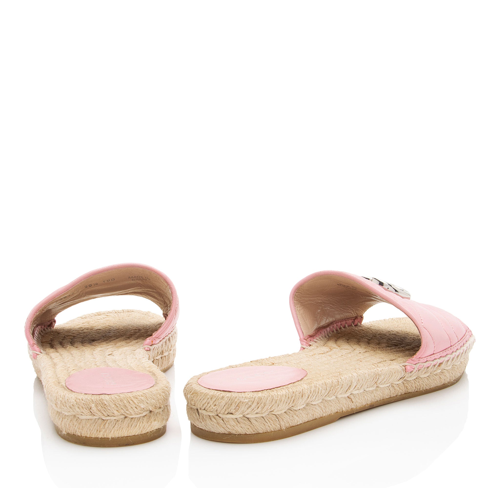Gucci Matelasse Leather GG Marmont Espadrille Slide Sandals - Size 9.5 / 39.5
