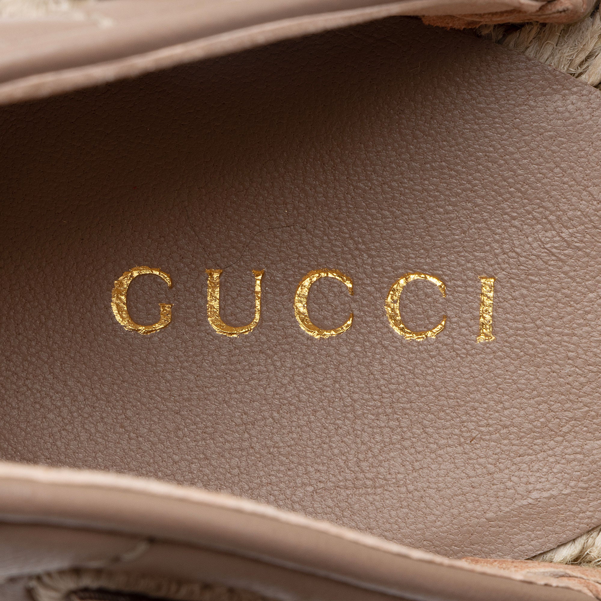 Gucci Matelasse Leather GG Marmont Espadrille Wedges - Size 5.5 / 35.5 (SHF-trS0ea)