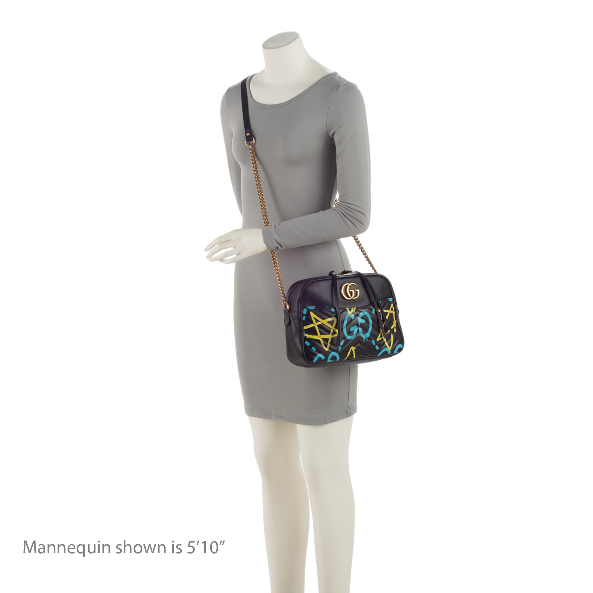 Gucci Matelasse Leather GG Marmont Ghost Medium Camera Bag