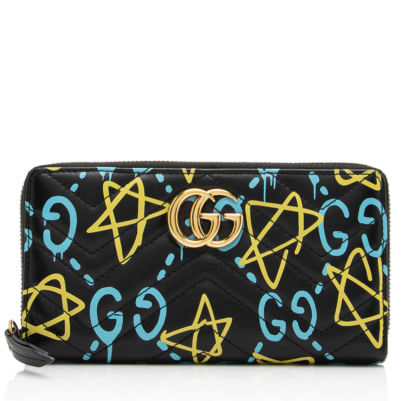 Gucci GG Marmont zip around wallet black