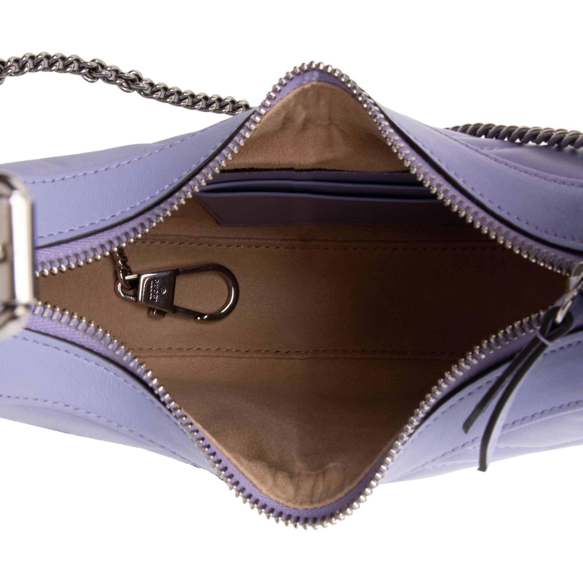 Gucci Matelasse Leather GG Marmont Half Moon Mini Shoulder Bag (SHF-OFIt7E)