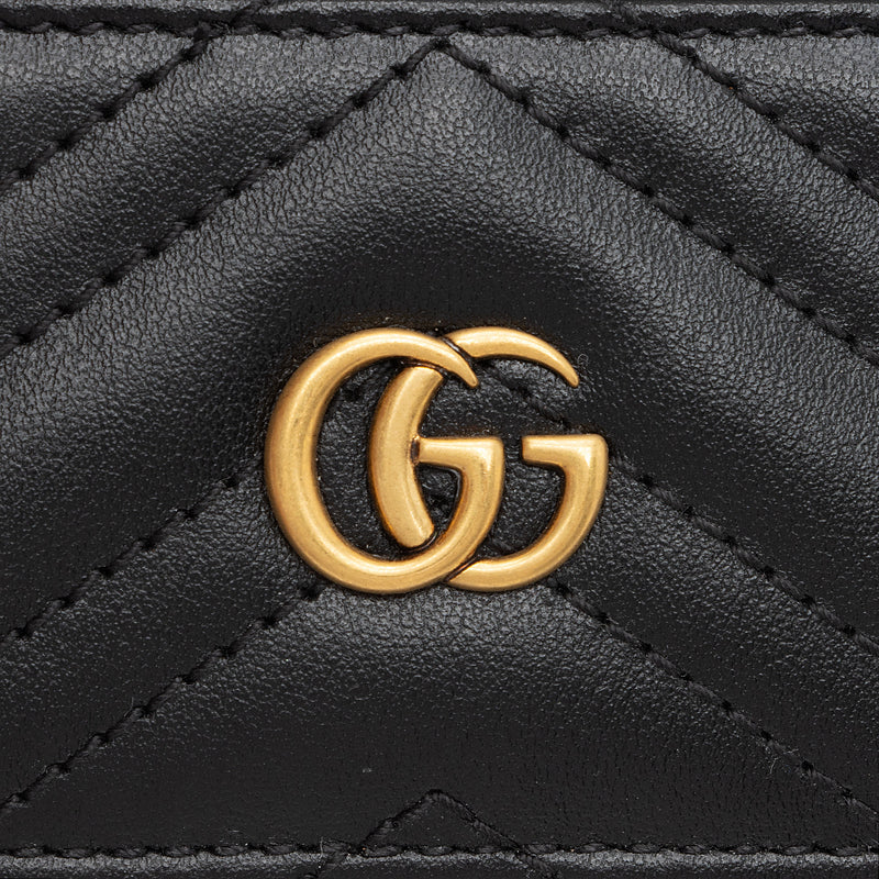 Gucci Matelasse Leather GG Marmont Keychain Card Holder (SHF-amPgBl)