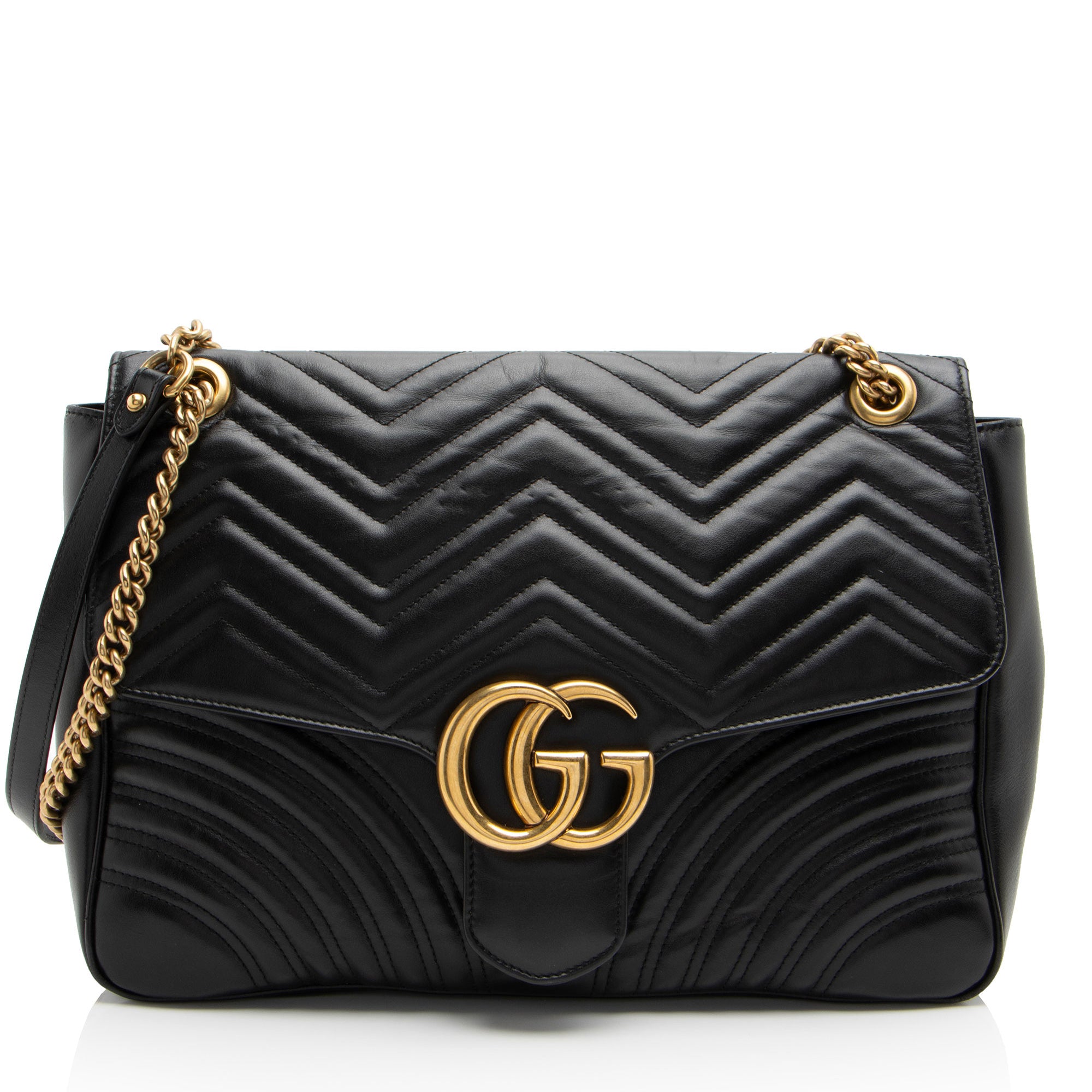 Gucci Matelasse Leather GG Marmont Large Flap Bag