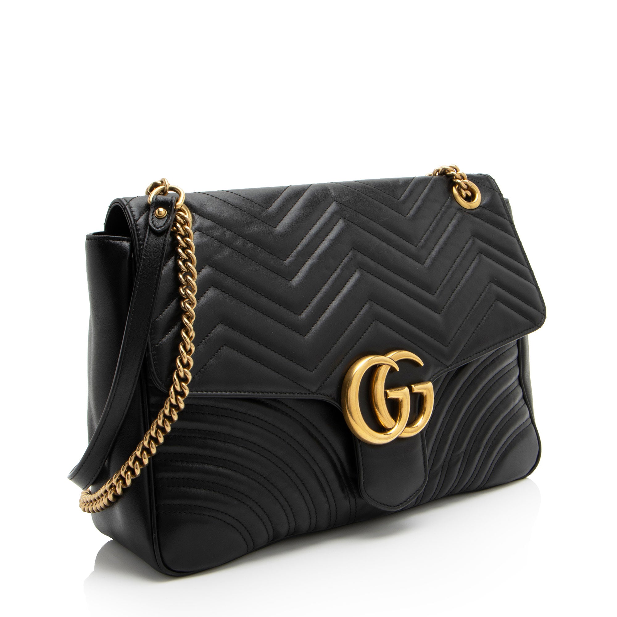 Gucci Matelasse Leather GG Marmont Large Flap Bag