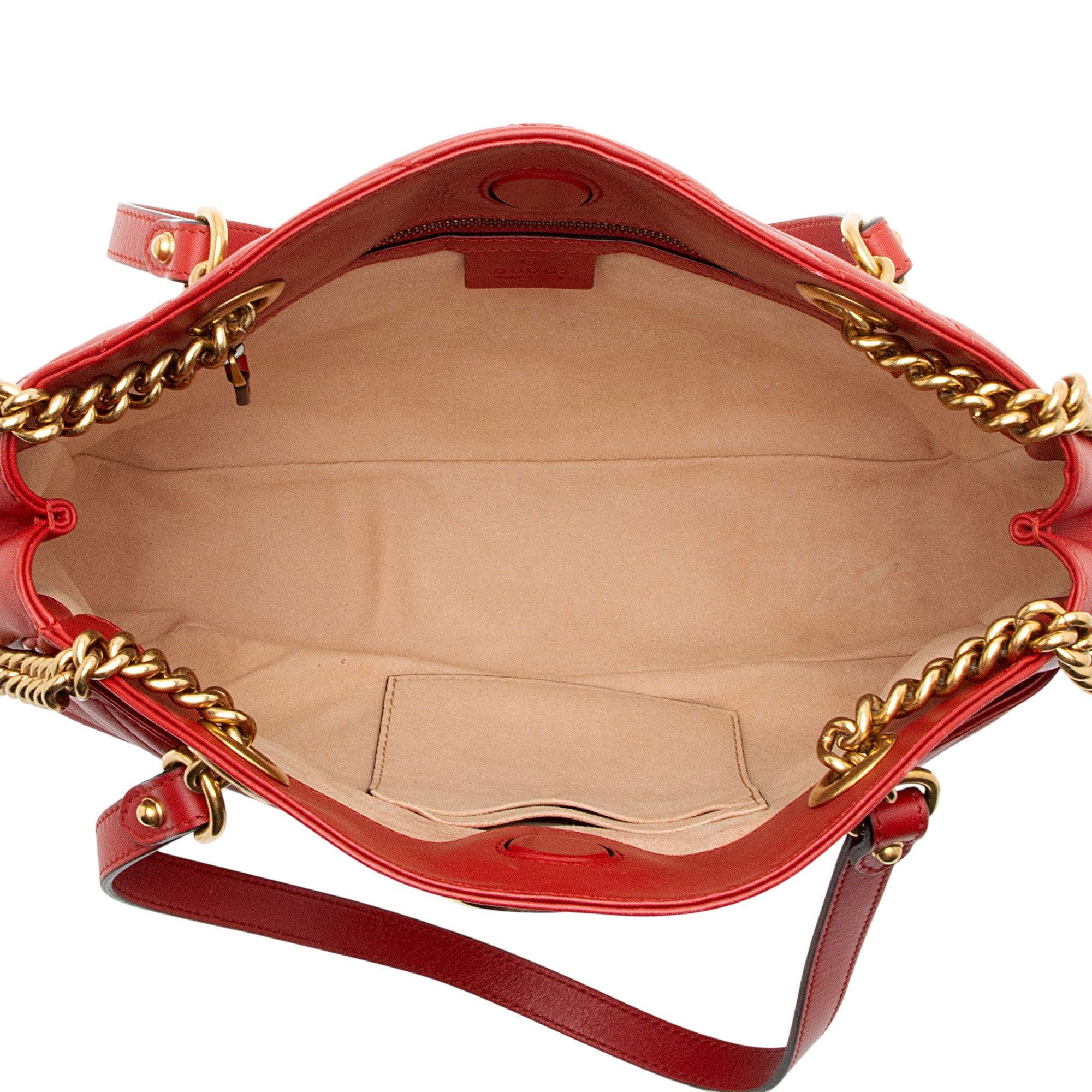 Gucci Matelasse Leather GG Marmont Medium Open Shoulder Bag