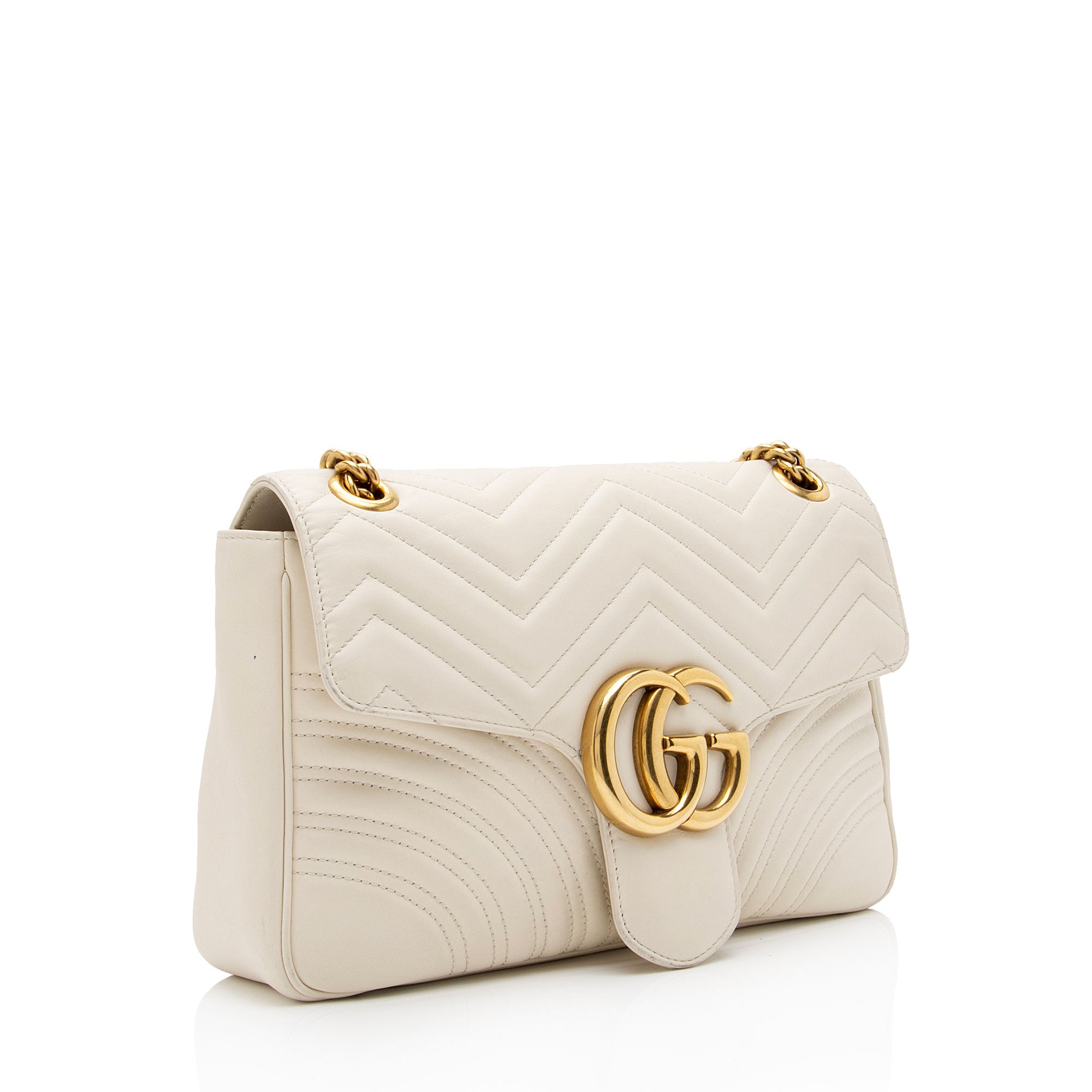 Gucci Matelasse Leather GG Marmont Medium Shoulder Bag (SHF-vZzq6k)