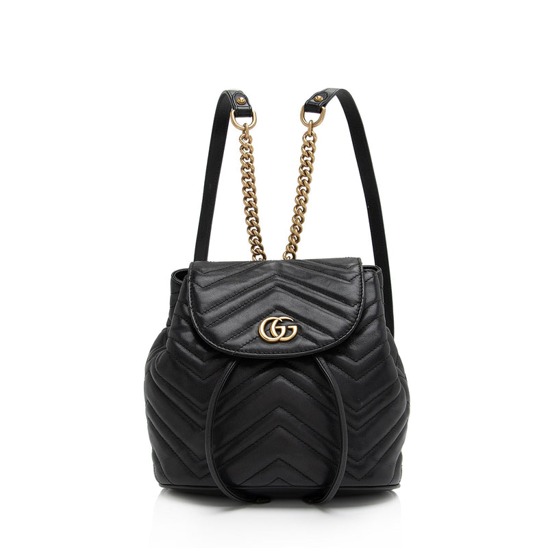 Black Leather GG Marmont Mini Bag