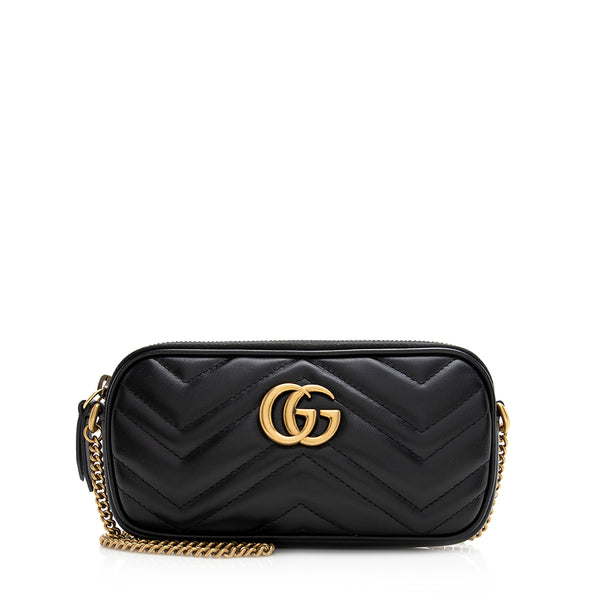 Gucci Matelasse Leather GG Marmont East West Mini Bag (SHF-21166)