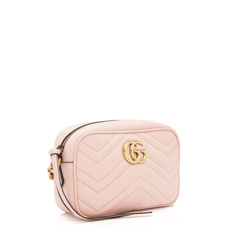 Gucci Matelasse Leather GG Marmont Mini Wallet on Chain Bag (SHF