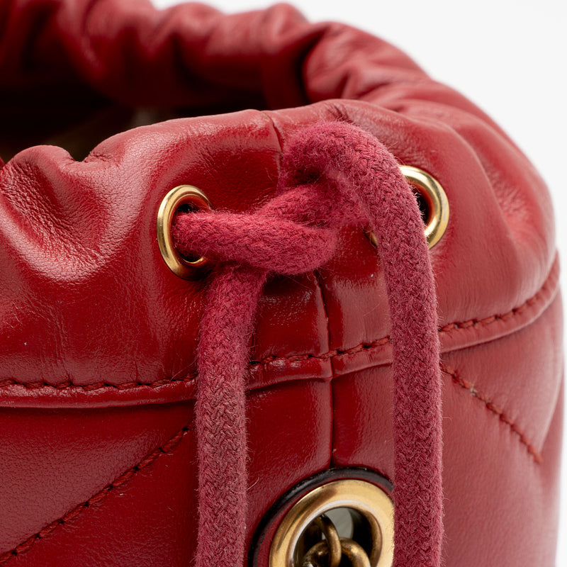 Gucci Matelasse Leather GG Marmont Mini Bucket Bag (SHF-T9mlN1)