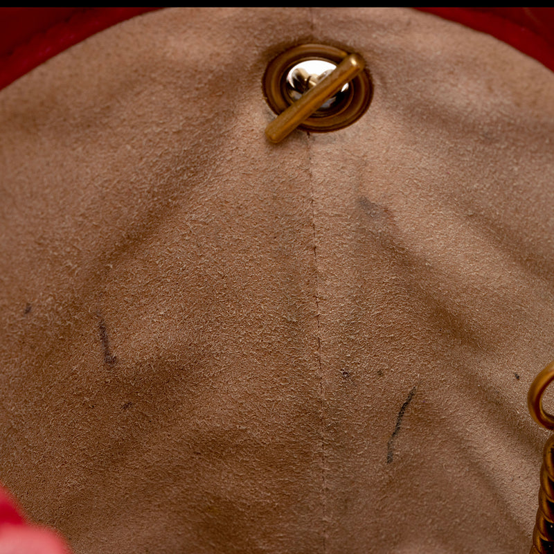 Gucci Matelasse Leather GG Marmont Mini Bucket Bag (SHF-T9mlN1)