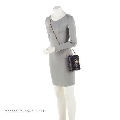 Gucci Matelasse Leather GG Marmont Mini Bucket Bag (SHF-Umtahx)