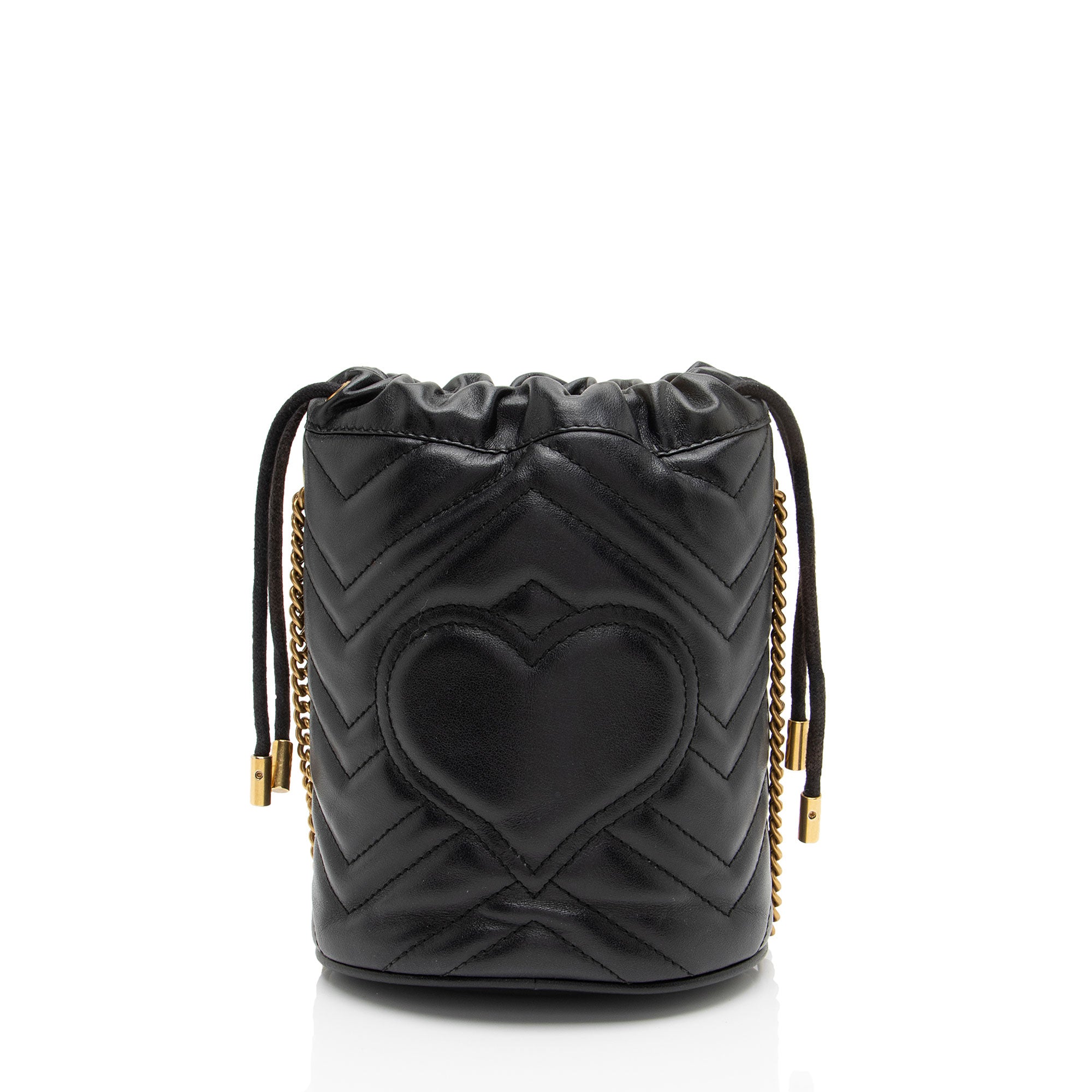 Gucci Matelasse Leather GG Marmont Mini Bucket Bag