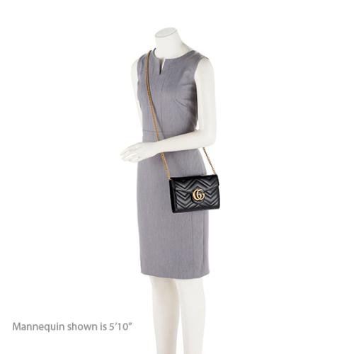 Gucci Matelasse Leather GG Marmont Mini Wallet on Chain Bag (SHF-zSUheQ)