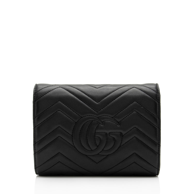Gucci Matelasse Leather GG Marmont Mini Square Chain Bag (SHF