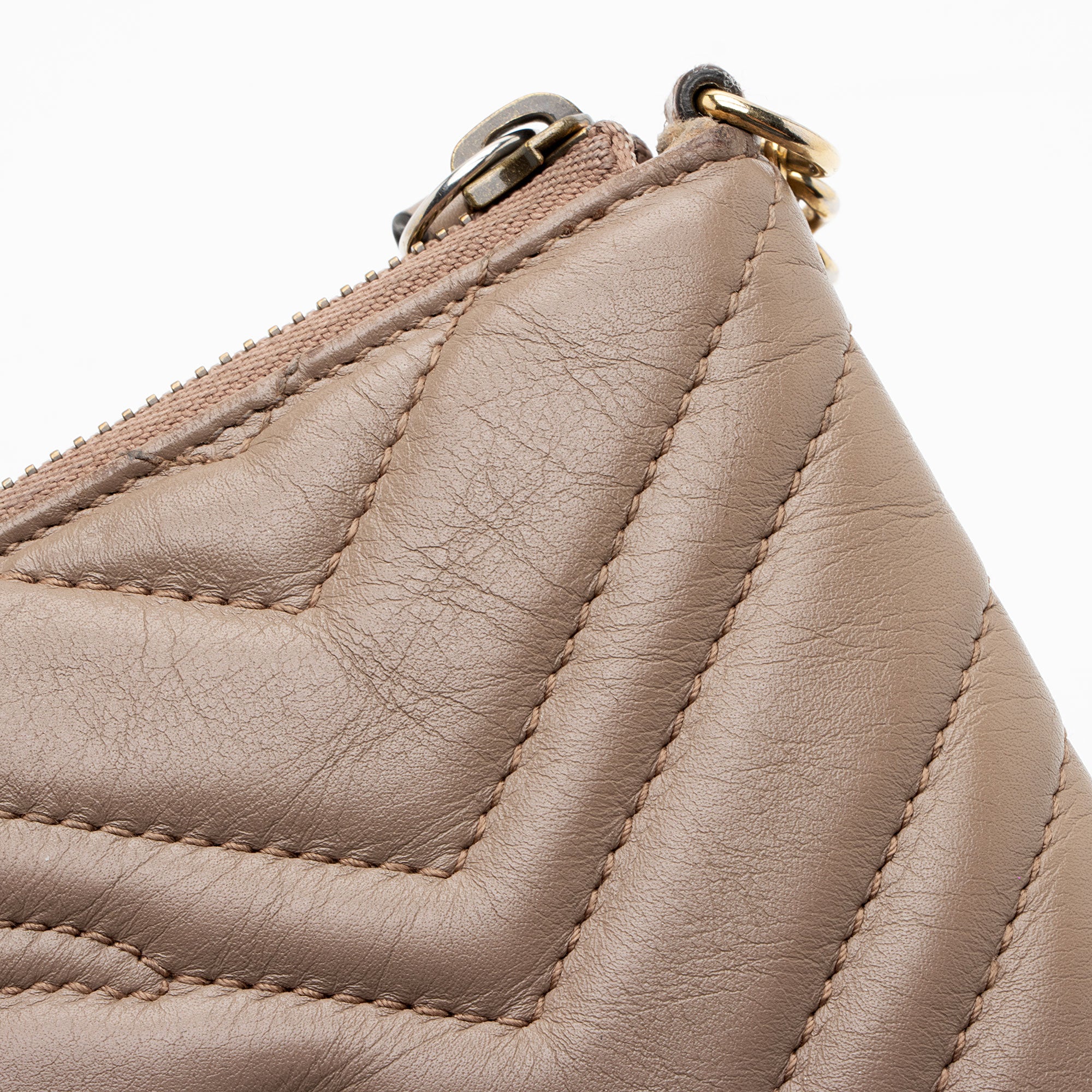 Gucci Matelasse Leather GG Marmont Mini Chain Bag