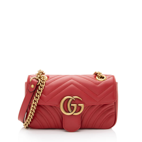 Gucci Matelasse Leather GG Marmont Mini Flap Bag (SHF-w2Ucq0)
