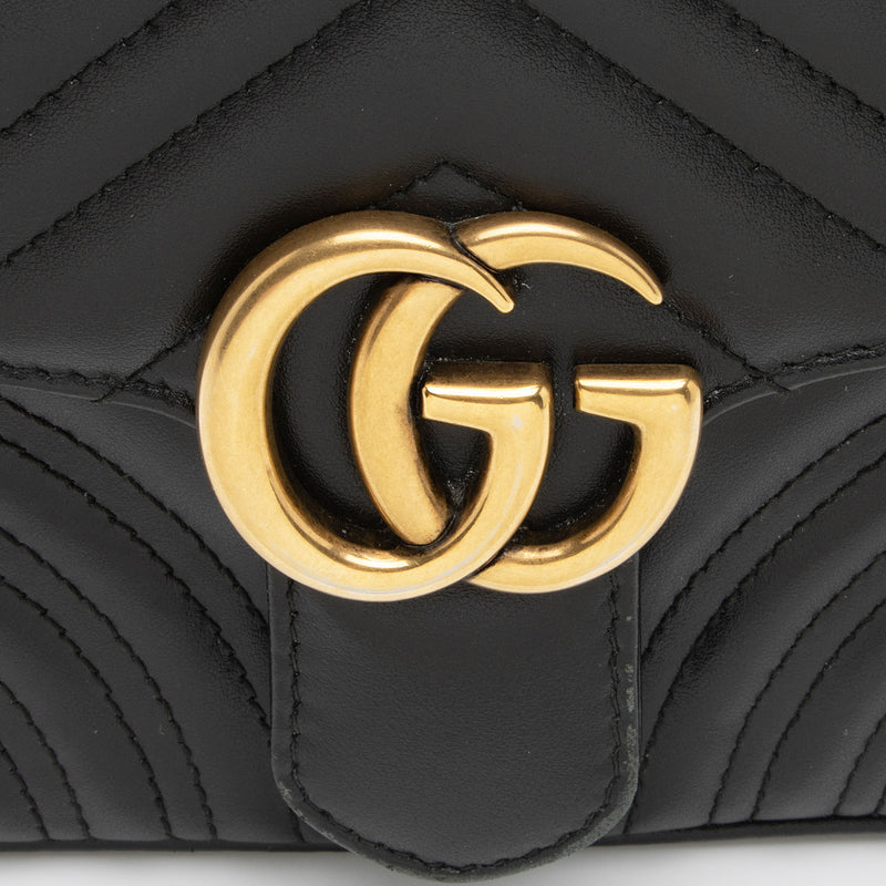 Gucci Matelasse Leather GG Marmont Mini Top Handle Bag SHF 7cobGM LuxeDH