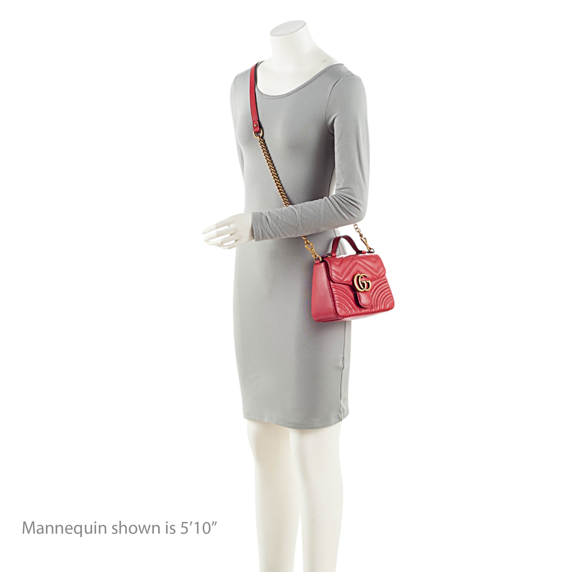 Gucci Matelasse Leather GG Marmont Mini Top Handle Bag