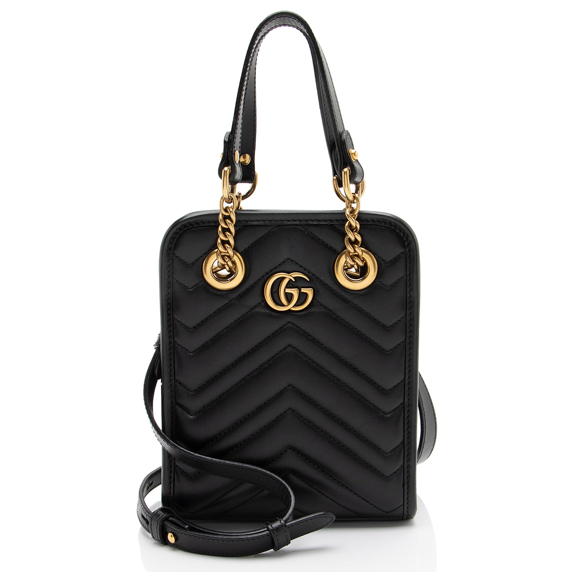 Gucci Matelasse Leather GG Marmont Mini Tote