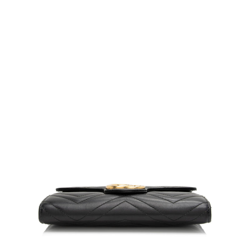Shop the GG Marmont matelassé wallet by Gucci. The GG Marmont matelassé  chevron leather wallet. The snap button w…